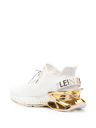 Plein Sport Thunder Force Lace-up Sneakers In White