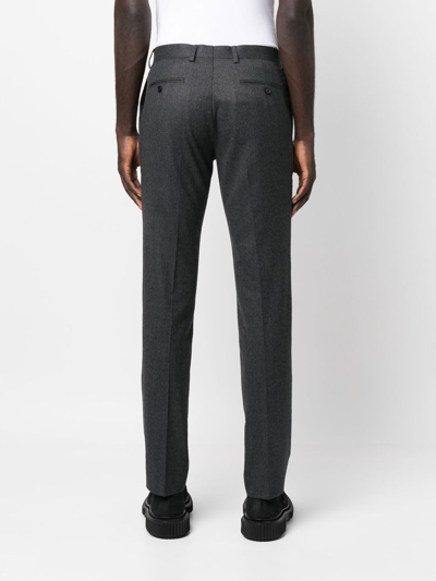 Shop Sandro Mid-rise Straight-leg Trousers In Grey