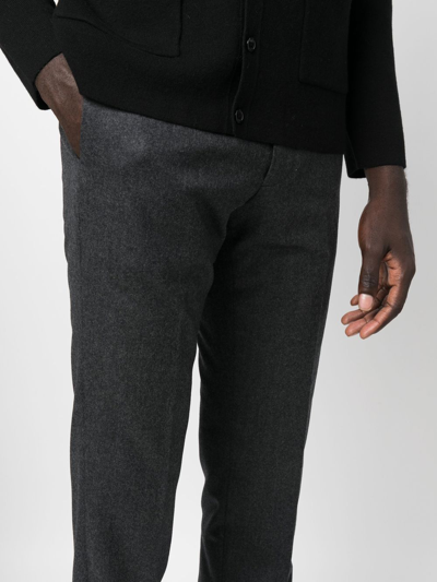 Shop Sandro Mid-rise Straight-leg Trousers In Grey
