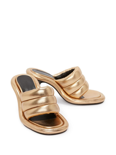 Jw Anderson Bumper Tubular Padded Sandals In Gold