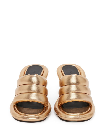 Shop Jw Anderson Bumper Tubular Padded Sandals In Gold