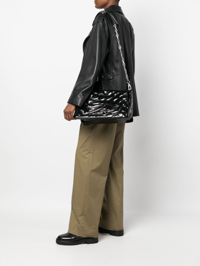 Shop Karl Lagerfeld K/signature Quilted Shoulder Bag In Black