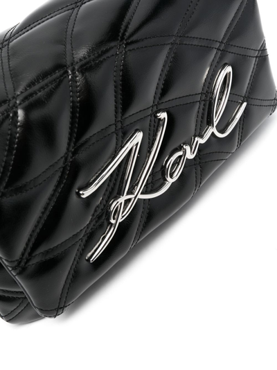 Shop Karl Lagerfeld K/signature Soft-quilt Bag In Black