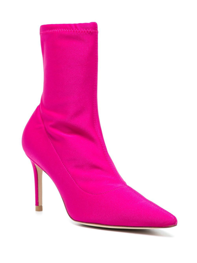 Stuart Weitzman 90mm Sock-style Boots In Pink