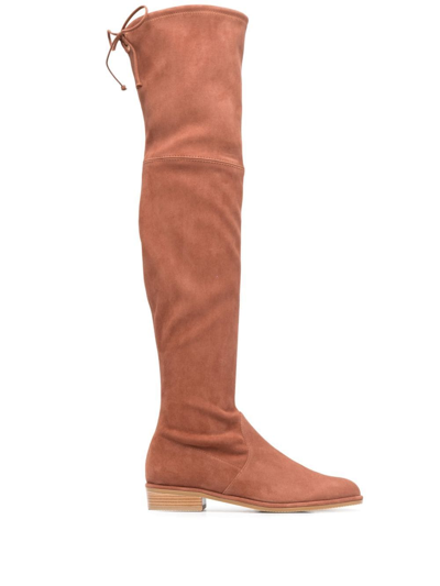 Shop Stuart Weitzman Drawstring Thigh-high Boots In Brown