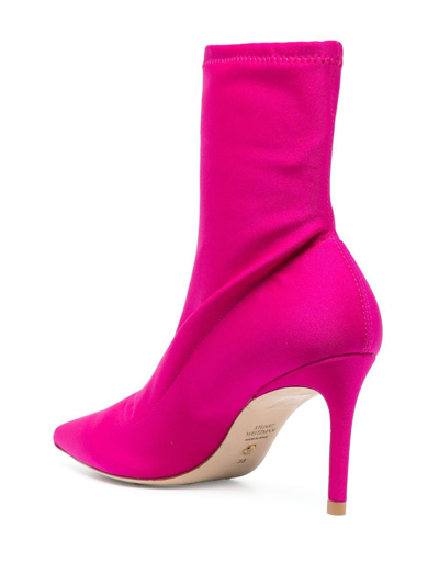 Stuart Weitzman 90mm Sock-style Boots In Pink