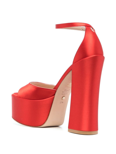 Shop Stuart Weitzman Skyhigh 145mm Platform Sandals In Red