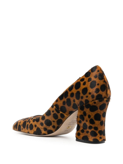 Stuart Weitzman Curveblock Leopard-print Pumps In Brown