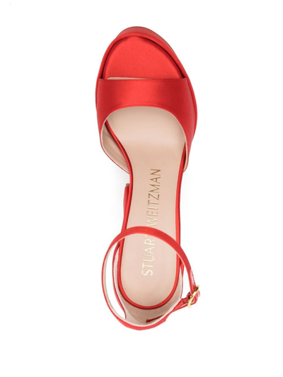 Stuart Weitzman Skyhigh 145mm Platform Sandals In Red
