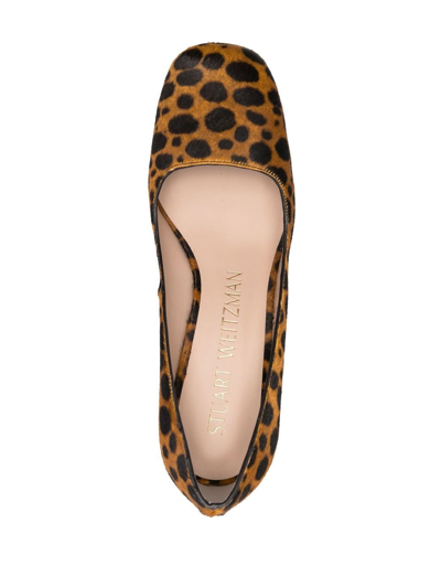 Stuart Weitzman Curveblock Leopard-print Pumps In Brown