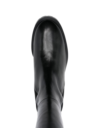 Stuart Weitzman High Leather Ankle Boots With Block Heel In Black