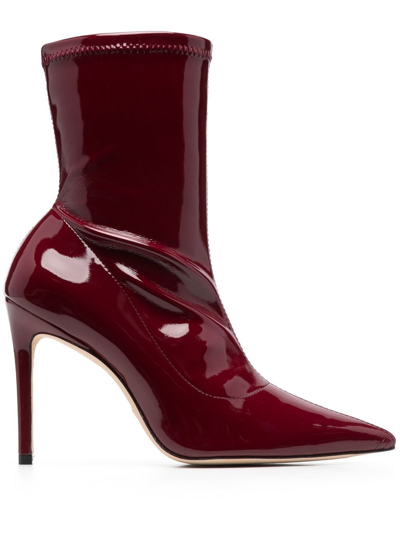 Shop Stuart Weitzman 115mm Leather Boots In Red