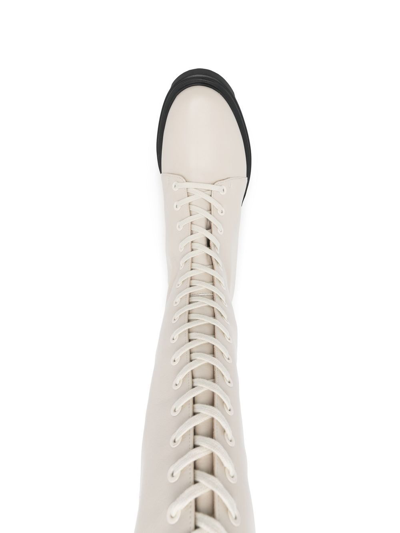 Stuart Weitzman Lace-up Detail Boots In Neutrals