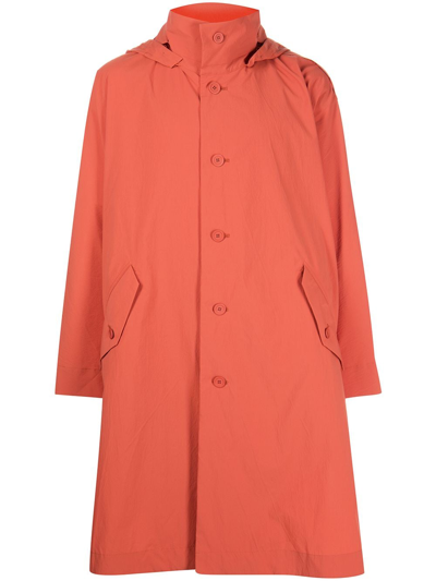 Shop Issey Miyake Flip Single-breasted Coat In Orange