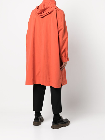 Shop Issey Miyake Flip Single-breasted Coat In Orange
