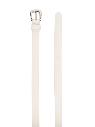 Shop Maison Margiela 15mm Polished-buckle Belt In White
