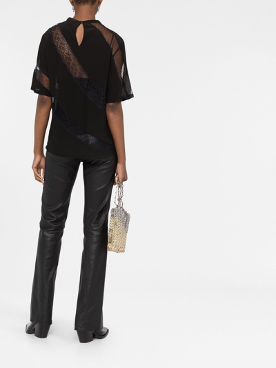 Shop Elie Saab Lace-panelled T-shirt In Black