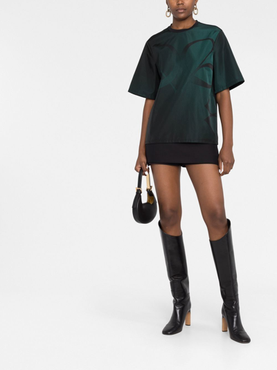 Shop Elie Saab Monogram-print T-shirt In Green