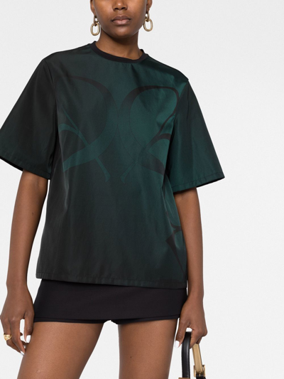 Shop Elie Saab Monogram-print T-shirt In Green