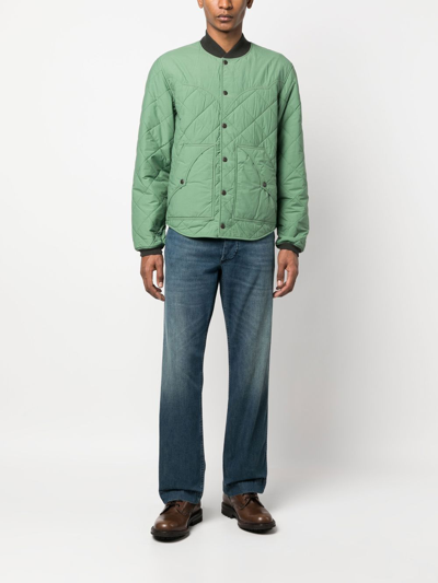 Shop Ralph Lauren Rrl Helston Diamond-quilted Jacket In Green
