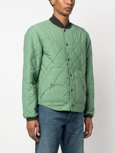 Shop Ralph Lauren Rrl Helston Diamond-quilted Jacket In Green