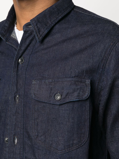 Shop Ralph Lauren Rrl Preston Long-sleeved Shirt In Blue