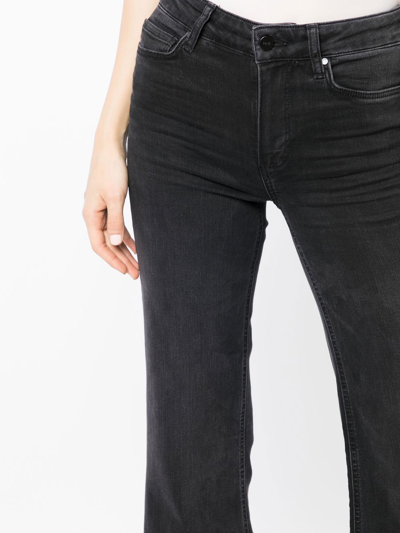 Paige Womens Moonlit Black Genevieve Flared High-rise Stretch-denim Jeans 24 In Black