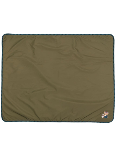 Familiar Check-trim Blanket In Green