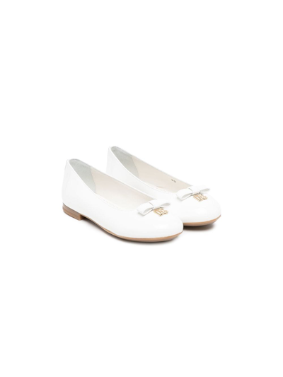 Shop Dolce & Gabbana Bow-detail Ballerina Shoes In White