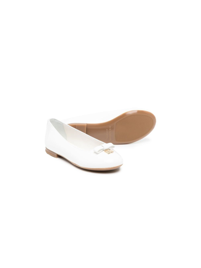 Dolce & Gabbana Bow-detail Ballerina Shoes In White