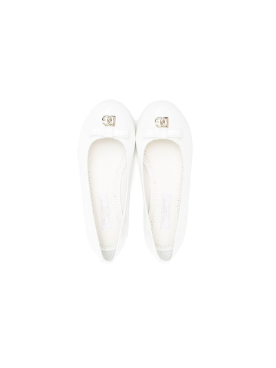 Shop Dolce & Gabbana Bow-detail Ballerina Shoes In White