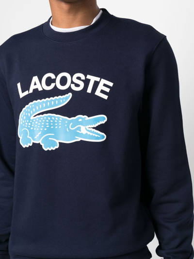 Shop Lacoste Logo-print Sweatshirt In Blue