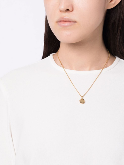 Shop Dinny Hall Button Locket Pendant Necklace In Gold