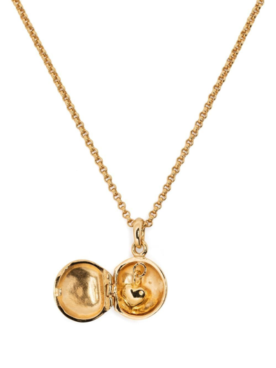 Shop Dinny Hall Button Locket Pendant Necklace In Gold