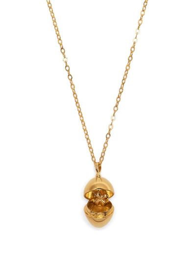 Shop Dinny Hall Egg Locket Necklace In Gold