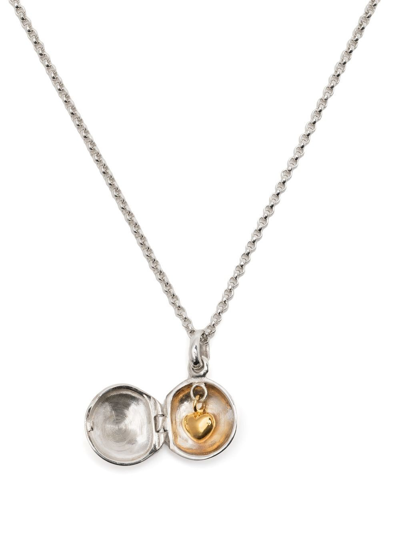 Shop Dinny Hall Button Locket Pendant Necklace In Silver