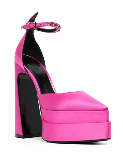 Shop Versace 170mm Mary Jane Platform Sandals In Pink