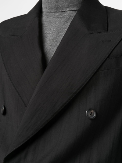 Shop Our Legacy Crease-effect Double-breasted Blazer In Black