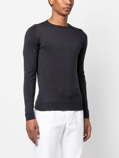 Shop John Smedley Lundy Crew Neck Jumper In Grey