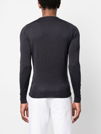 Shop John Smedley Lundy Crew Neck Jumper In Grey