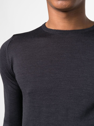 John Smedley Lundy Crew Neck Jumper In Grey
