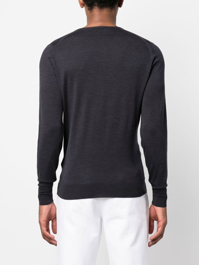 John Smedley V-neck Long-sleeved Jumper In Grey