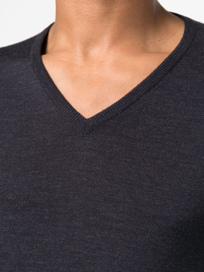 John Smedley V-neck Long-sleeved Jumper In Grey