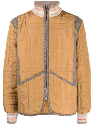 Shop Wales Bonner Multi-panel Padded Jacket In Brown