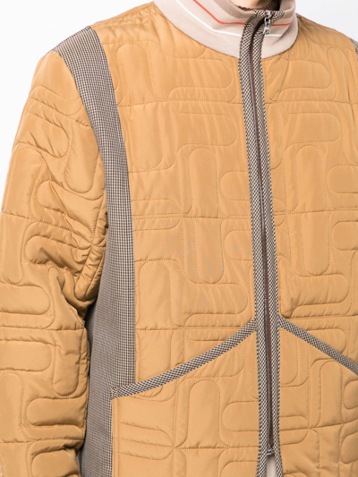 Shop Wales Bonner Multi-panel Padded Jacket In Brown