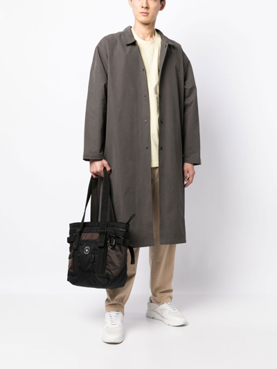 Makavelic Contrasting-panel Strap-detail Tote Bag In Black