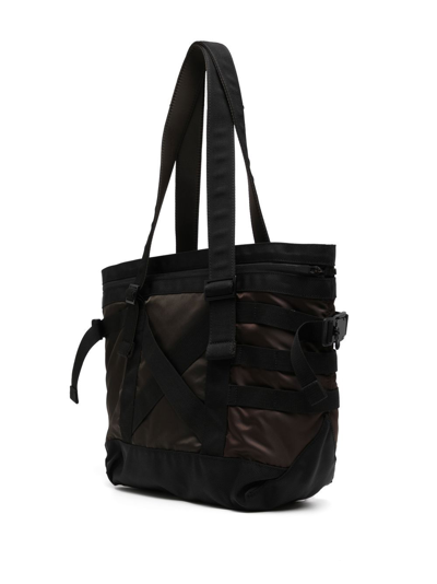 Shop Makavelic Contrasting-panel Strap-detail Tote Bag In Black