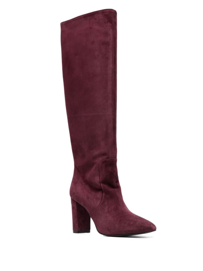 Shop Via Roma 15 Knee-length 90mm Heel Boots In Red