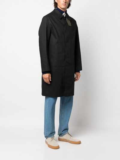 Shop Mackintosh Long-sleeve Button-up Trench Coat In Black
