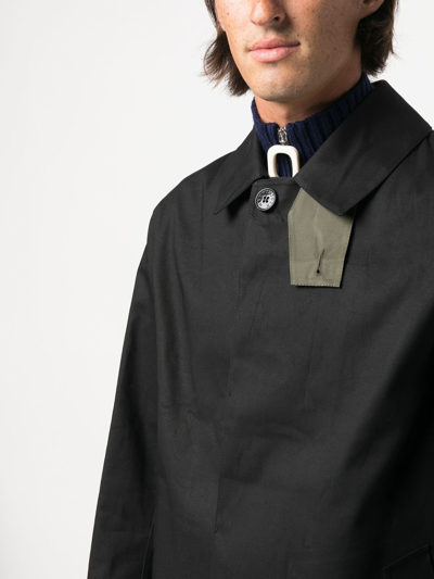 Shop Mackintosh Long-sleeve Button-up Trench Coat In Black